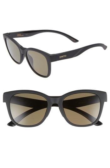 Women's Smith Caper 53mm Chromapop(tm) Square Sunglasses - Matte Black