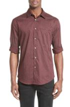 Men's John Varvatos Collection Slim Fit Print Sport Shirt, Size - Red