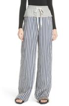 Women's Alexander Wang Wide Leg Terry & Poplin Combo Pants - Grey