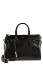 Saint Laurent Small Sac De Jour Glace Moroder Leather Duffel - Black
