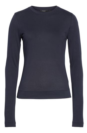 Women's Theory Tiny Long Sleeve Tee, Size - Blue
