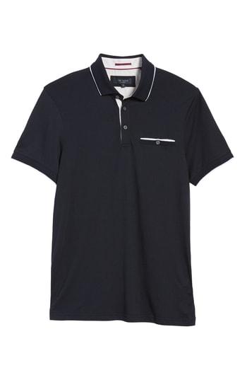 Men's Ted Baker London Derry Modern Slim Fit Polo (xxl) - Blue