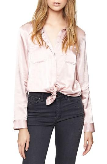Women's Sanctuary Dreamer Tie Front Shirt - Pink