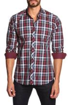 Men's Jared Lang Trim Fit Check Sport Shirt - Red