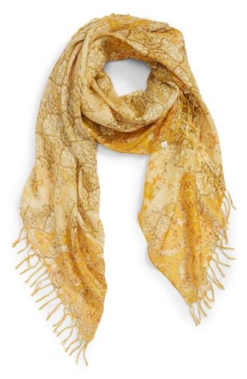 Women's Caslon Mixed Print Scarf, Size - Yellow