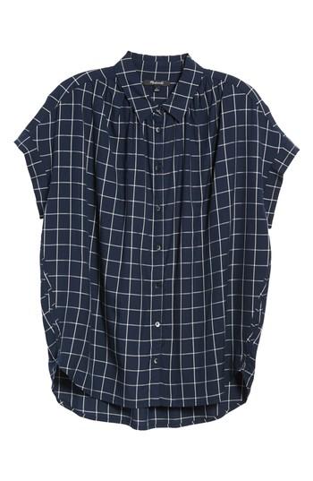 Women's Madewell Central Windowpane Check Shirt - Blue