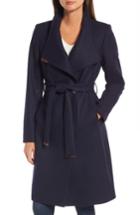 Women's Ted Baker London Wool Blend Long Wrap Coat - Blue
