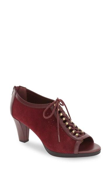 Women's Bella Vita 'lilo' Lace-up Peep Toe Bootie N - Red