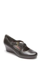 Women's Rockport Total Motion Luxe Two-strap Wedge .5 M - Black