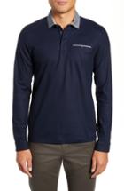 Men's Ted Baker London Dunes Slim Fit Long Sleeve Polo (s) - Blue