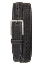 Men's Johnston & Murphy Woven Leather Belt - Black