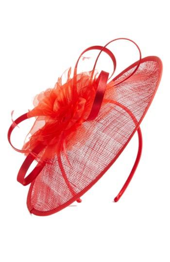 Women's Nordstrom Bow Veil Fascinator Headband - Red