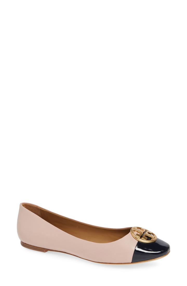 Women's Tory Burch Chelsea Cap Toe Ballet Flat W - Pink