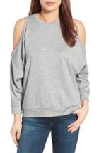 Women's Caslon Cold Shoulder Sweatshirt, Size - Grey