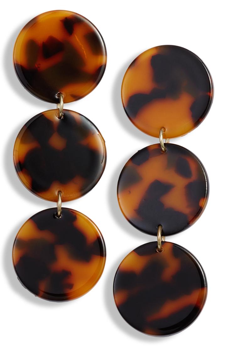 Women's Halogen Resin Disc Drop Earrings