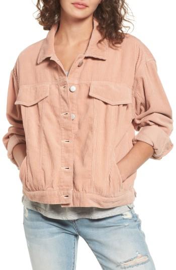 Women's Bp. Corduroy Trucker Jacket, Size - Brown