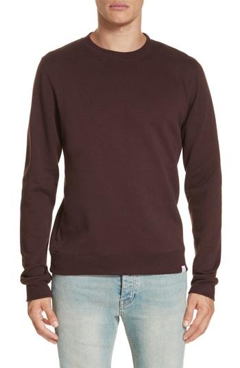 Men's Norse Projects Vagm Crewneck Cotton Sweatshirt - Brown
