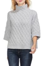 Women's Vince Camuto Cable Stitch Funnel Neck Sweater - Grey