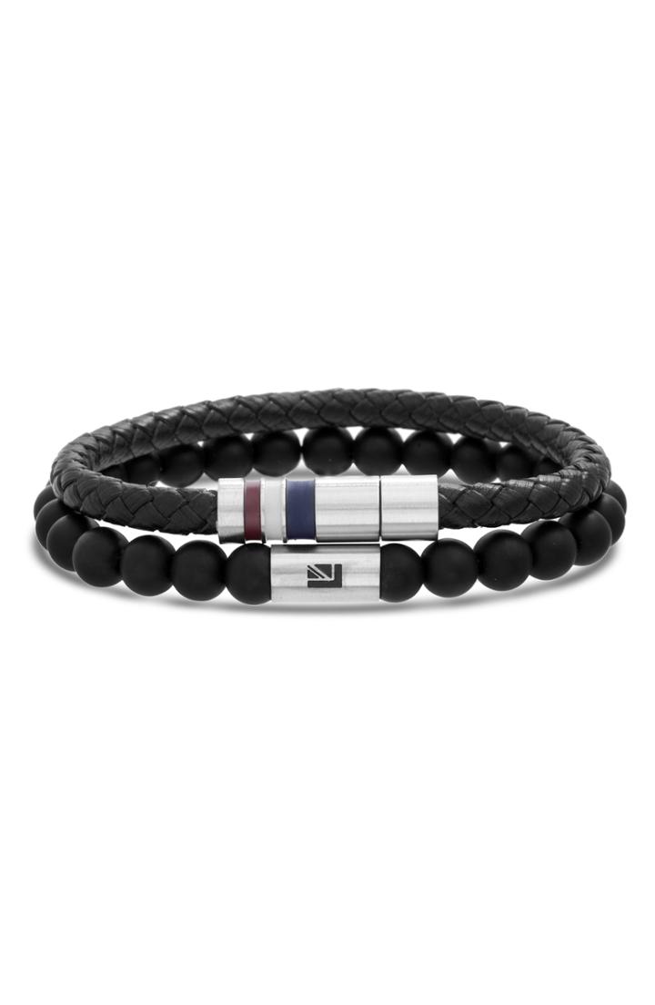 Men's Ben Sherman Leather & Bead Bracelet Set