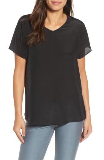 Women's Nic + Zoe Simple Silk Top - Black