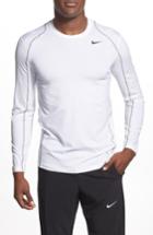 Men's Nike 'pro Coo' Fitted Long Sleeve Dri-fit T-shirt - White