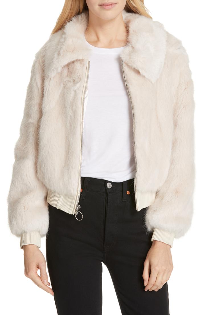 Women's Nicholas Faux Fur Jacket - Ivory