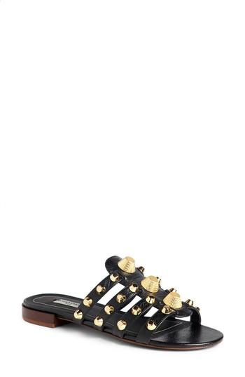 Women's Balenciaga Arena Studded Slip-on Sandal Us / 35eu - Black