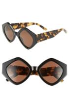 Women's Pared Romeo & Juliet 52mm Sunglasses - Black Solid Brown Lenses