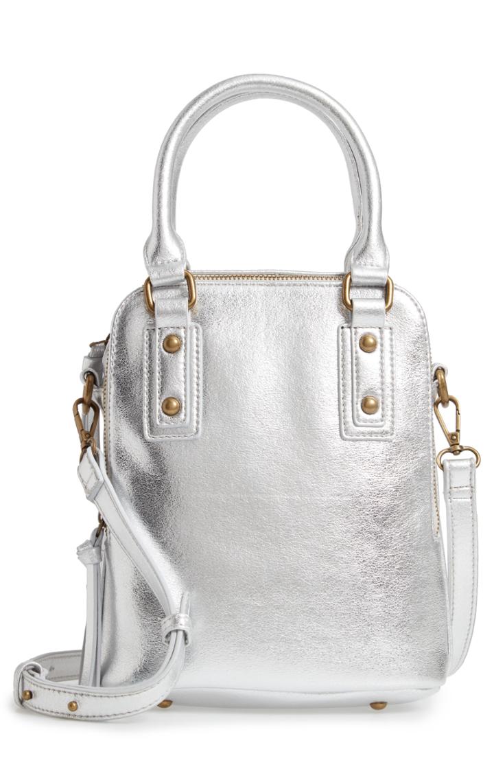 Malibu Skye Triple Compartment Faux Leather Satchel - Metallic