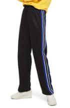 Women's Topshop Super Side Stripe Track Pants Us (fits Like 0) - Black