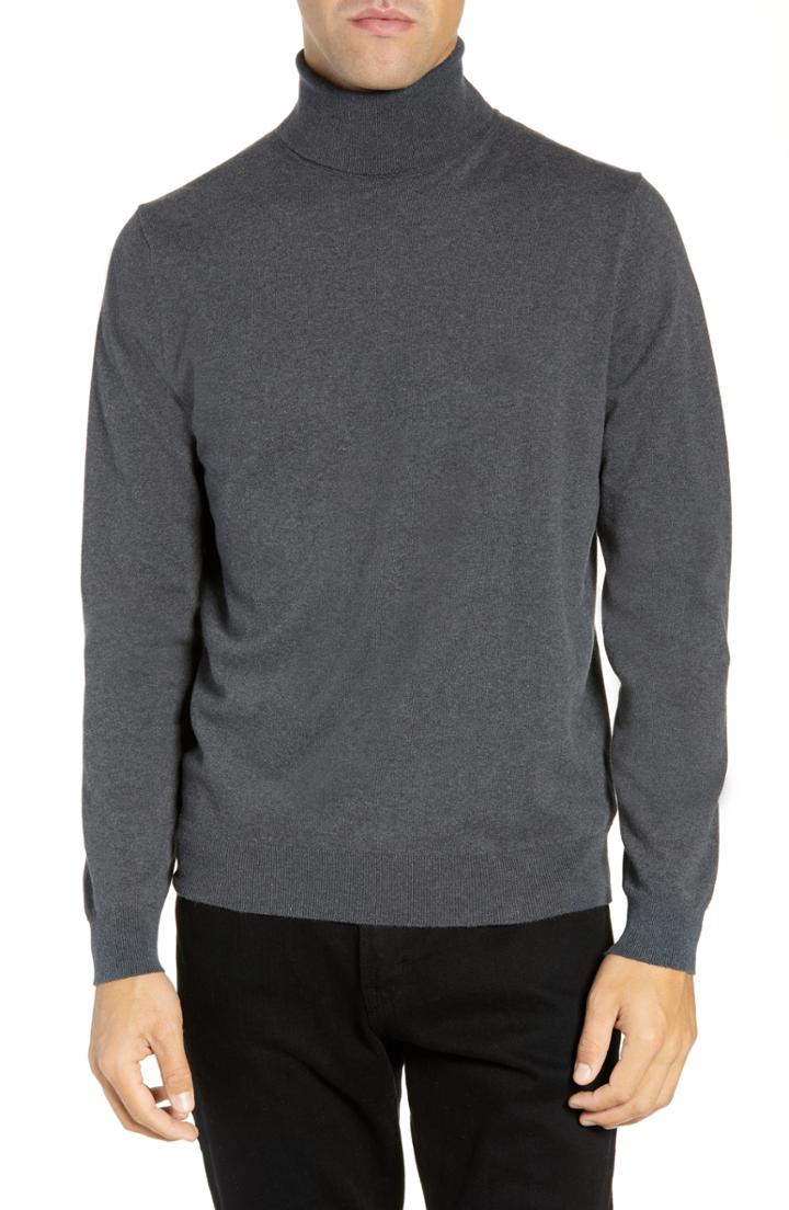 Men's French Connection Regular Fit Stretch Cotton Turtleneck - Grey