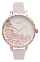Women's Olivia Burton Begin To Blush Leather Strap Watch, 38mm