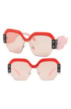 Women's Miu Miu 132mm Sunglasses - Red/ Pink Solid