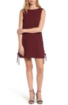 Women's Cupcakes And Cashmere Timberly Lace-up Shift Dress, Size - Burgundy