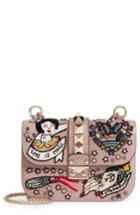 Valentino Garavani Small Time Is Magic Embroidered Calfskin Leather Shoulder Bag -