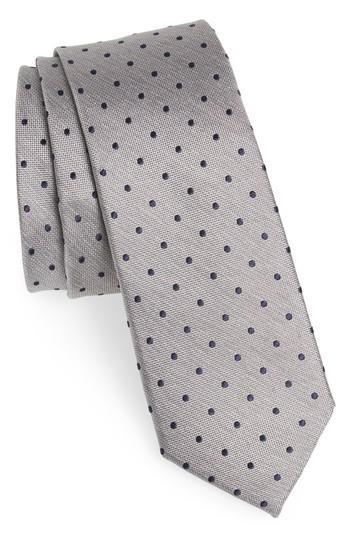 Men's Nordstrom Men's Shop Whitney Dot Silk Tie, Size - Grey