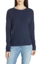 Women's Eileen Fisher Boxy Ribbed Cashmere Sweater - Blue