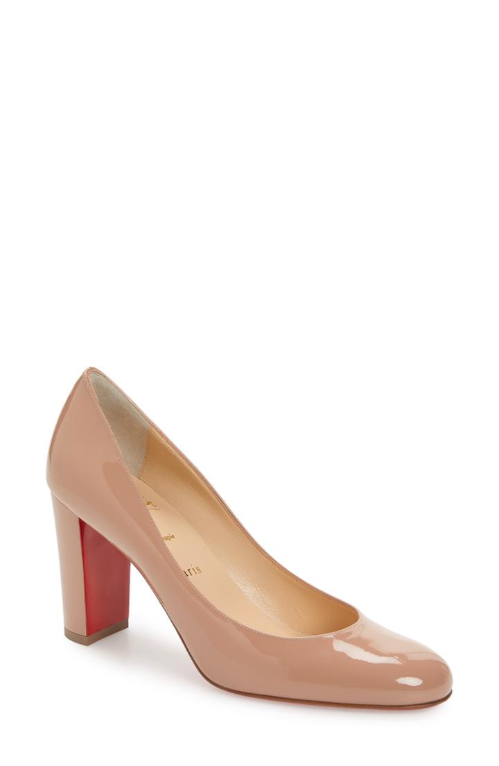 Women's Christian Louboutin Lady Gena Round Toe Pump Us / 34eu - Beige
