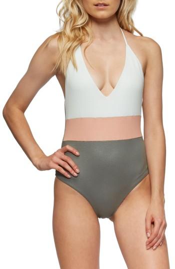 Women's Tavik Chase Glossy One-piece Swimsuit - Grey