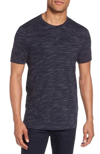 Men's Calibrate Space Dyed One-button Henley T-shirt - Blue