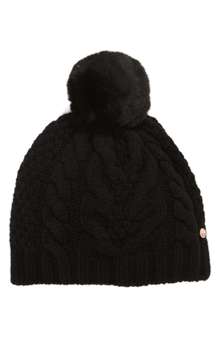 Women's Ted Baker London Cable Knit Beanie - Black