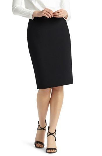 Women's Lafayette 148 New York Pencil Skirt With Back Vent - Black