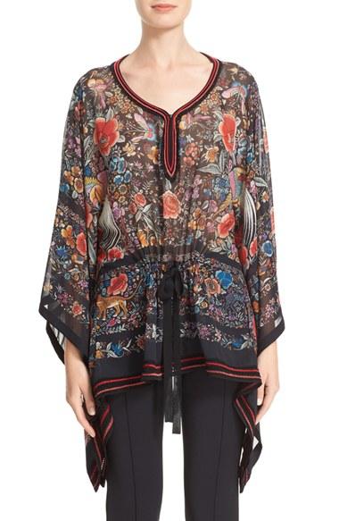 Women's Roberto Cavalli Print Silk Caftan Top