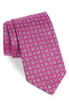 Men's David Donahue Floral Silk Tie, Size - Pink