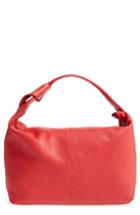 Topshop Premium Leather Jasmine Hobo Bag - Red