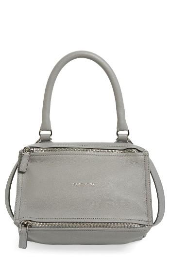 Givenchy 'small Pandora' Leather Satchel - Grey