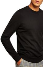 Men's Topman Classic Crewneck Sweater - Black
