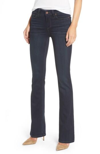 Petite Women's Paige Transcend - Manhattan Bootcut Jeans - Blue