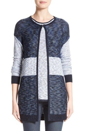 Women's St. John Collection Chambray Effect Links Knit Cardigan