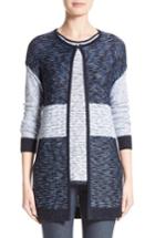 Women's St. John Collection Chambray Effect Links Knit Cardigan